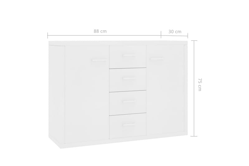 Skänk vit 88x30x65 cm spånskiva - Vit - Sideboard & skänk