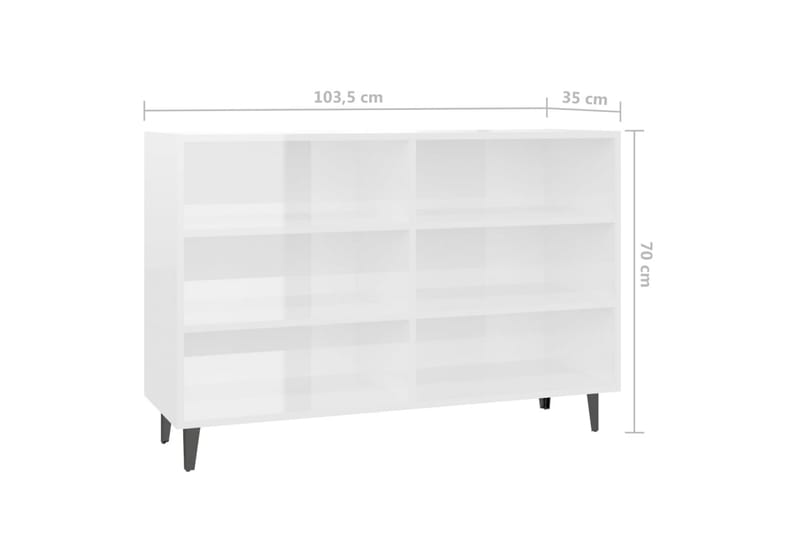 Skänk vit högglans 103,5x35x70 cm spånskiva - Vit högglans - Sideboard & skänk