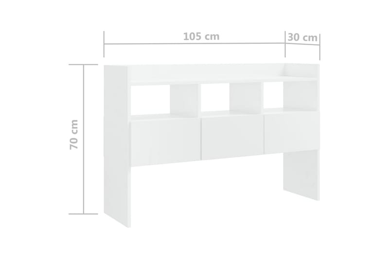 Skänk vit högglans 105x30x70 cm spånskiva - Vit högglans - Sideboard & skänk