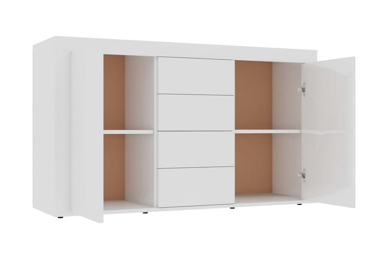Skänk vit högglans 120x36x69 cm spånskiva - Vit - Förvaring - Förvaringsmöbler - Sideboard & skänk