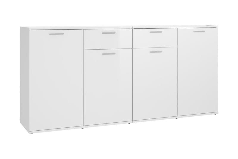 Skänk vit högglans 160x36x75 cm spånskiva - Vit - Sideboard & skänk