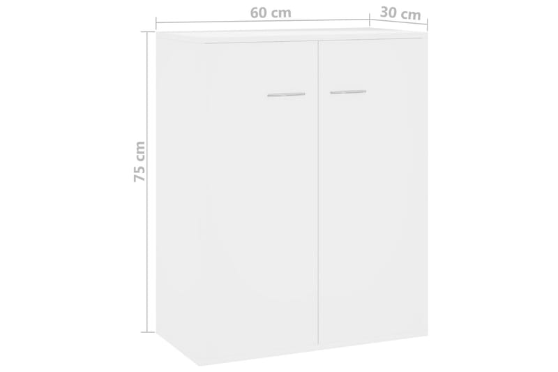 Skänk vit högglans 60x30x75 cm spånskiva - Vit - Förvaring - Förvaringsmöbler - Sideboard & skänk