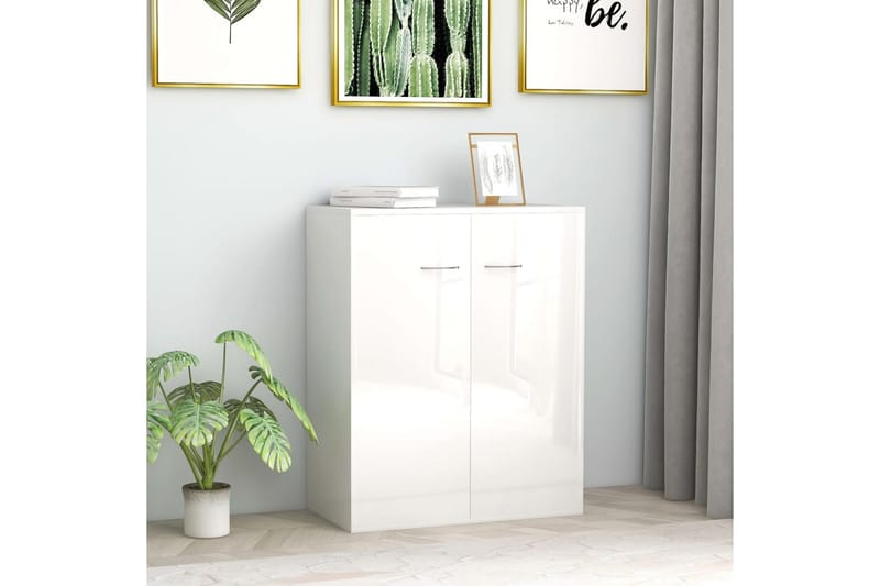 Skänk vit högglans 60x30x75 cm spånskiva - Vit - Förvaring - Förvaringsmöbler - Sideboard & skänk