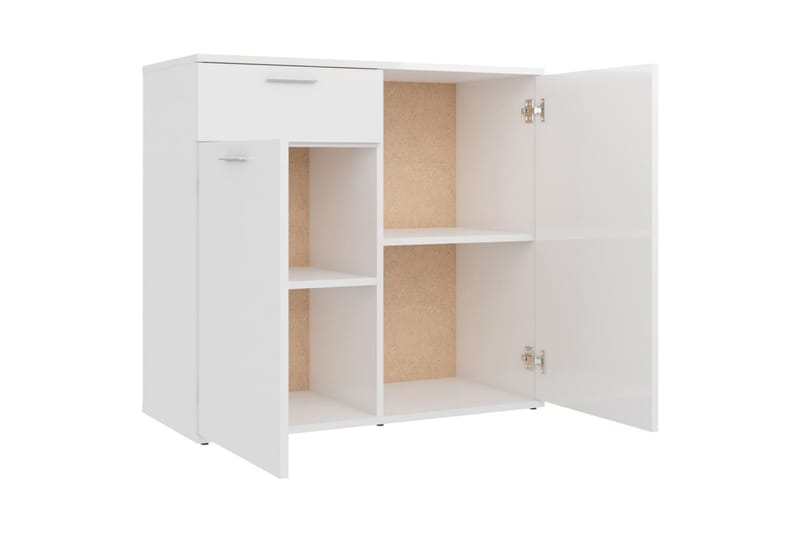 Skänk vit högglans 80x36x75 cm spånskiva - Vit - Förvaring - Förvaringsmöbler - Sideboard & skänk