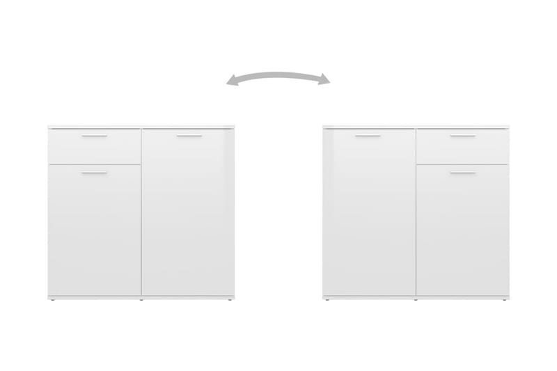 Skänk vit högglans 80x36x75 cm spånskiva - Vit - Förvaring - Förvaringsmöbler - Sideboard & skänk