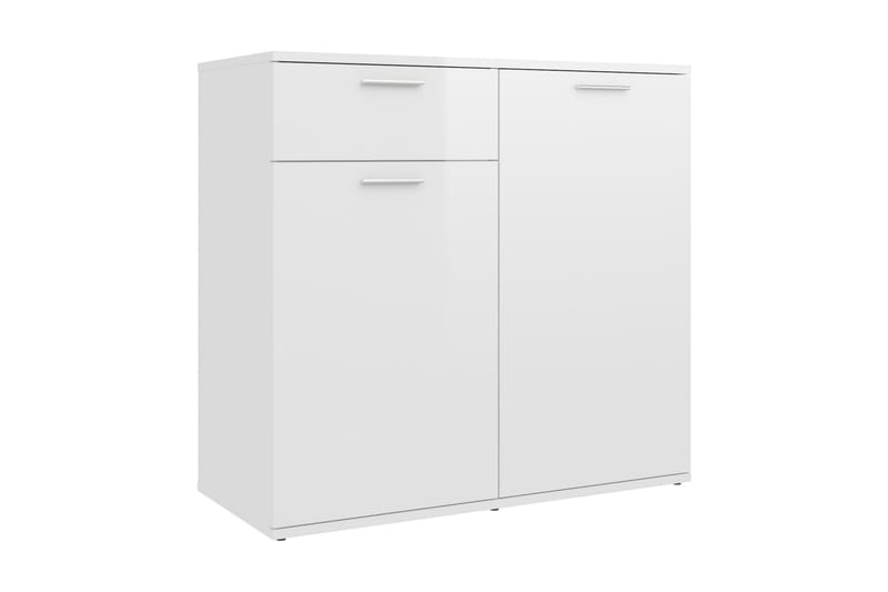 Skänk vit högglans 80x36x75 cm spånskiva - Vit - Förvaring - Förvaringsmöbler - Sideboard & skänk