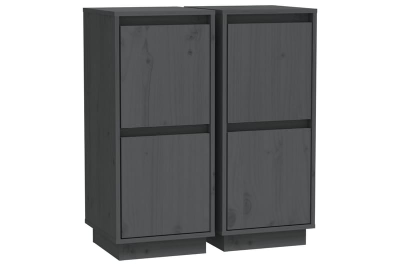 Skänkar 2 st grå 31,5x34x75 cm massiv furu - Grå - Förvaring - Förvaringsmöbler - Sideboard & skänk