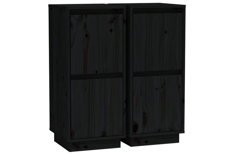 Skänkar 2 st svart 31,5x34x75 cm massiv furu - Svart - Förvaring - Förvaringsmöbler - Sideboard & skänk