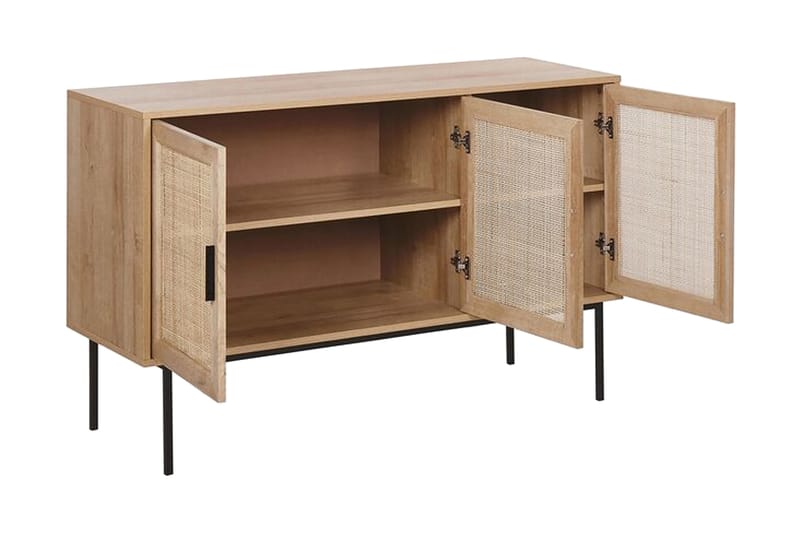 Skåp 3 dörrar rotting ljusbrun PASCO - Trä/natur - Förvaring - Förvaringsmöbler - Sideboard & skänk