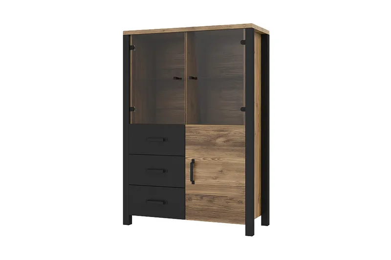 Skarebol TV-möbelset, Svart/Trä/Natur