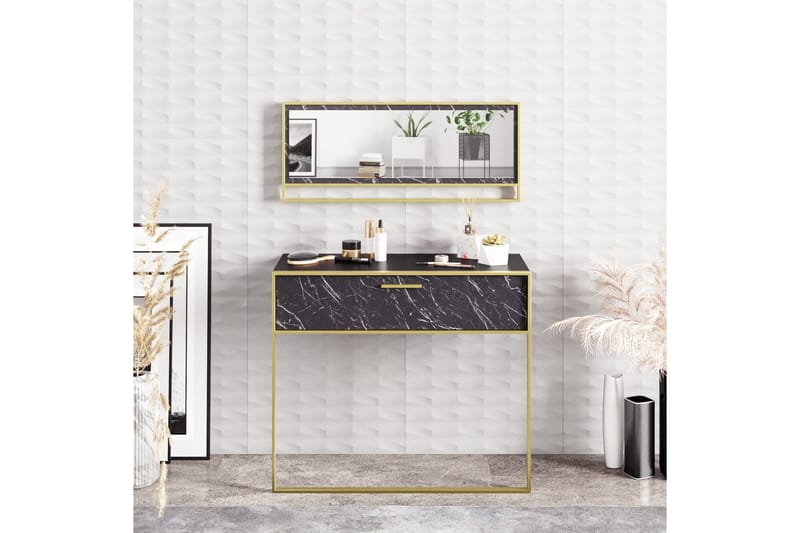 Susia Sideboard 90 cm i Trä med Metallram - Guld|Svart - Förvaring - Förvaringsmöbler - Sideboard & skänk