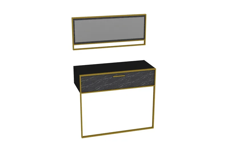 Susia Sideboard 90 cm i Trä med Metallram, Guld|Svart