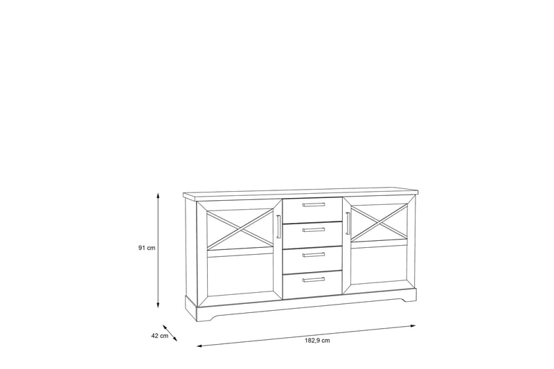 Svetis Sideboard 42x183 cm - Vit - Förvaring - Förvaringsmöbler - Sideboard & skänk
