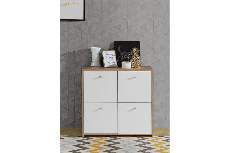 Toledor Sideboard 4 Skåp 74x77 cm - Brun/Vit - Förvaring - Förvaringsmöbler - Sideboard & skänk