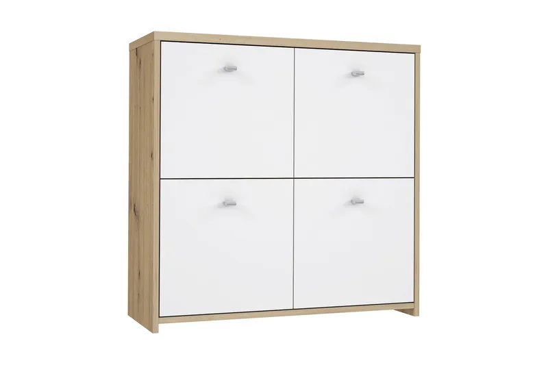 Toledor Sideboard 4 Skåp 74x77 cm, Brun/Vit
