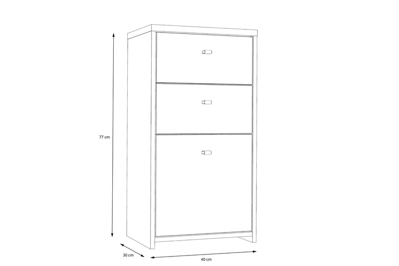 Toledor Sideboard 74x40 cm - Brun/Vit - Förvaring - Förvaringsmöbler - Sideboard & skänk