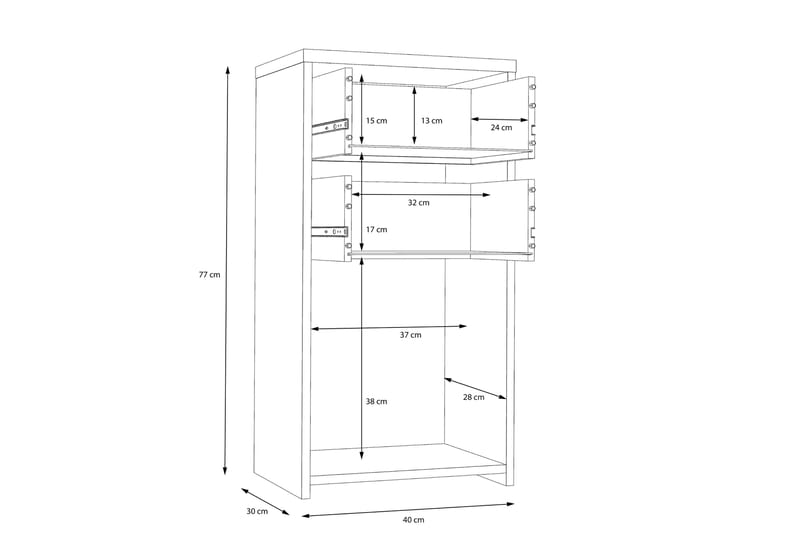 Toledor Sideboard 74x40 cm - Brun/Vit - Förvaring - Förvaringsmöbler - Sideboard & skänk