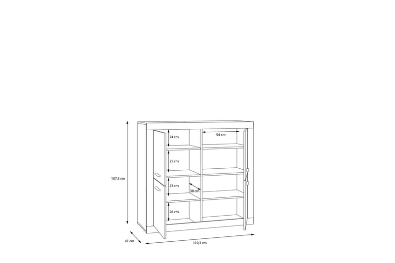 Tolovgrad Sideboard 41x113 cm - Grå/Vit - Sideboard & skänk