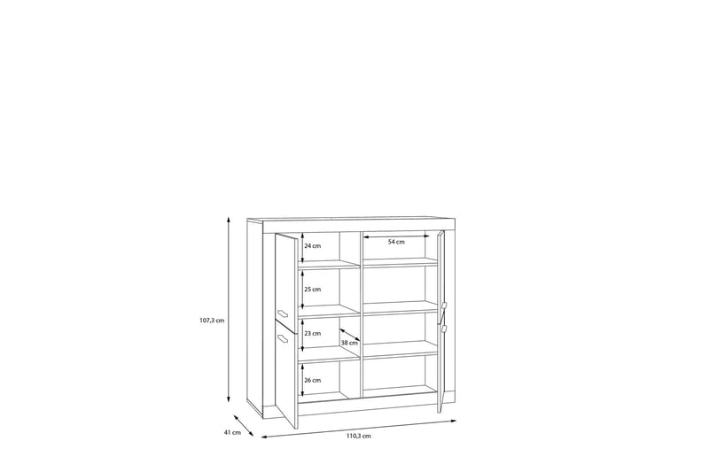 Tolovgrad Sideboard 41x113 cm - Grå/Vit - Förvaring - Förvaringsmöbler - Sideboard & skänk