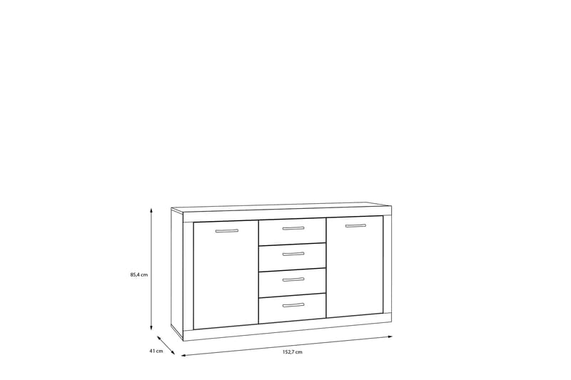 Tolovgrad Sideboard 41x153 cm - Grå/Vit - Förvaring - Förvaringsmöbler - Sideboard & skänk