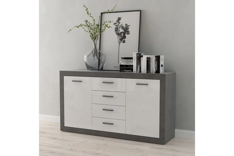 Tolovgrad Sideboard 41x153 cm - Grå/Vit - Förvaring - Förvaringsmöbler - Sideboard & skänk