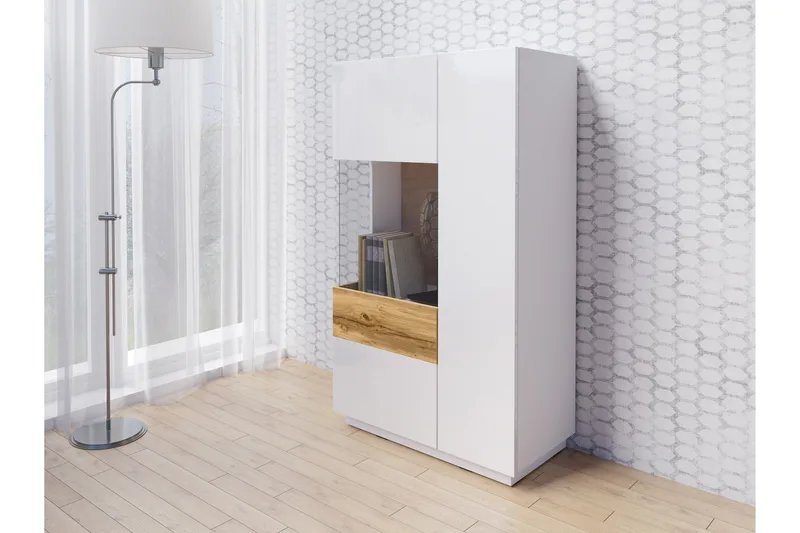 Tomeka Sideboard 80 cm i Trä med Ekutseende - Vit|Beige - Förvaring - Förvaringsmöbler - Sideboard & skänk