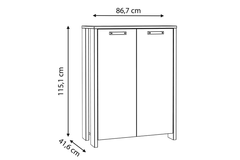 Torelles Sideboard 74x153 cm - Brun/Grå - Förvaring - Förvaringsmöbler - Sideboard & skänk