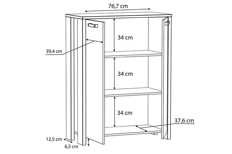 Torelles Sideboard 74x153 cm - Brun/Grå - Förvaring - Förvaringsmöbler - Sideboard & skänk