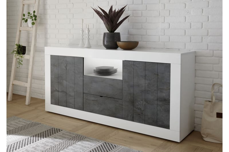 Urbino Skänk 184 cm - Gråmelerad/Vit - Sideboard & skänk