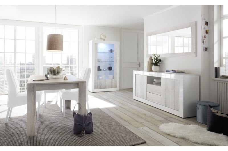 Urbino Skänk 184 cm - Grå/Vit - Förvaring - Förvaringsmöbler - Sideboard & skänk