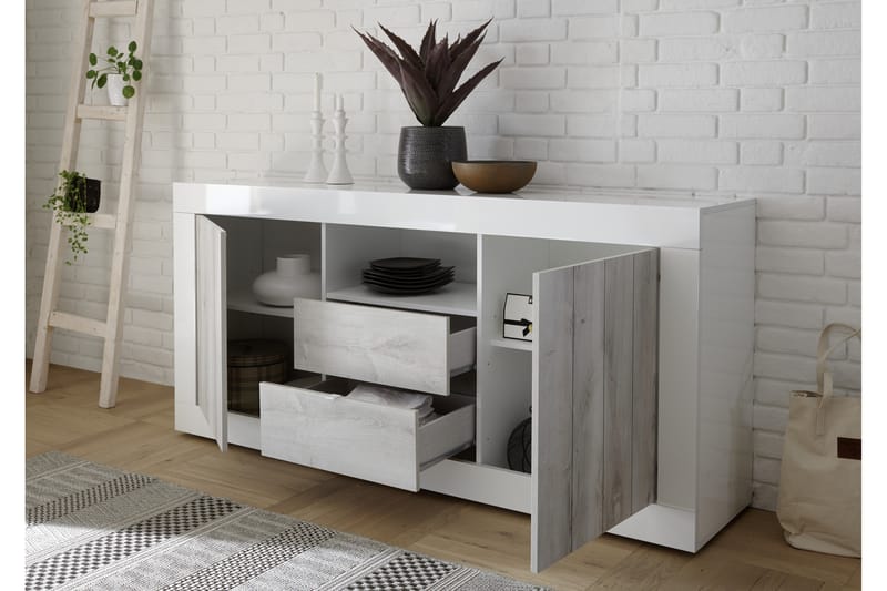 Urbino Skänk 184 cm - Grå/Vit - Förvaring - Förvaringsmöbler - Sideboard & skänk