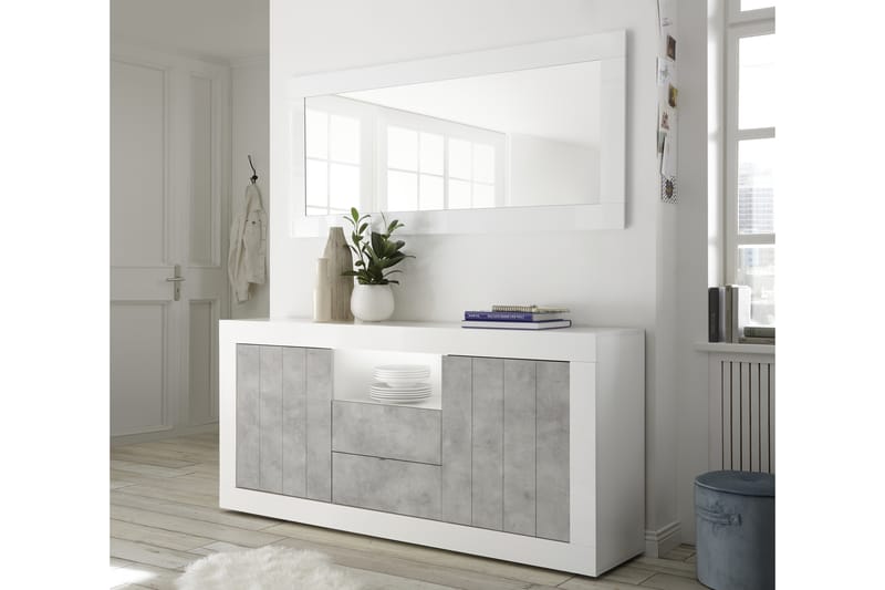 Urbino Skänk 184 cm - Vit/Grå - Sideboard & skänk