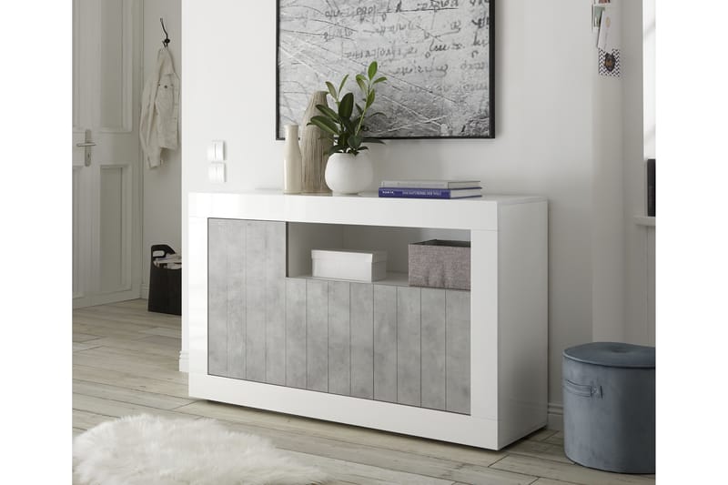 Urbino Skänk Medio 138 cm - Vit/Grå - Sideboard & skänk