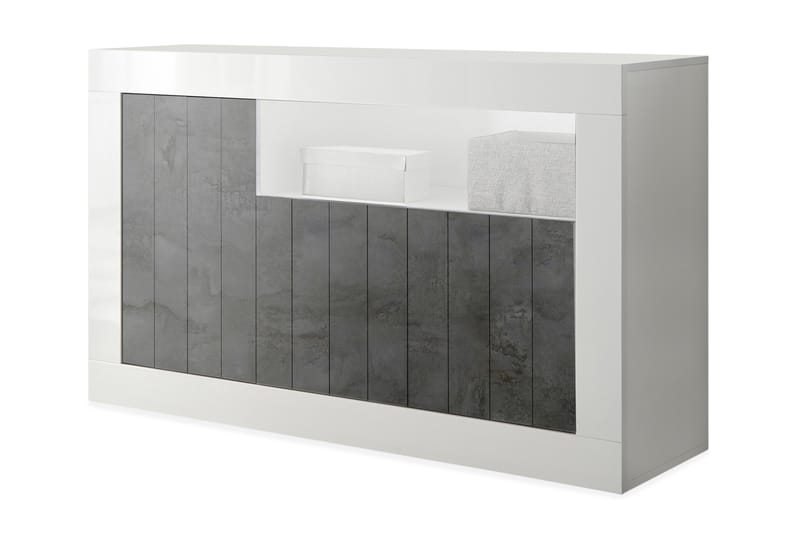 Urbino Skänk Medio 138 cm - Vit/Gråmelerad - Sideboard & skänk