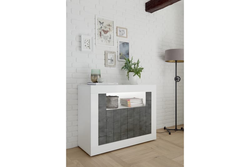 Urbino Skänk Piccolo 110 cm - Vit/Gråmelerad - Sideboard & skänk