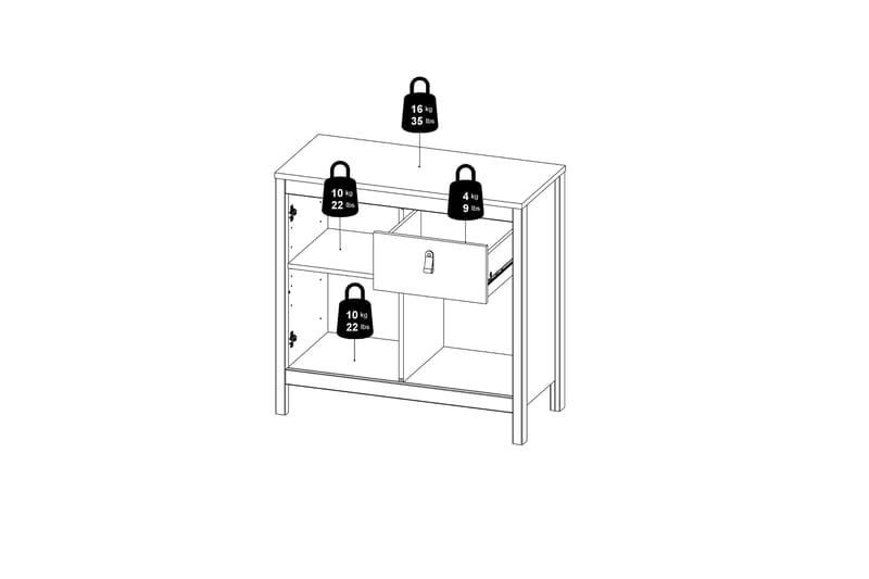 Vallvidera Sideboard 38x82 cm - Svart/Natur - Sideboard & skänk