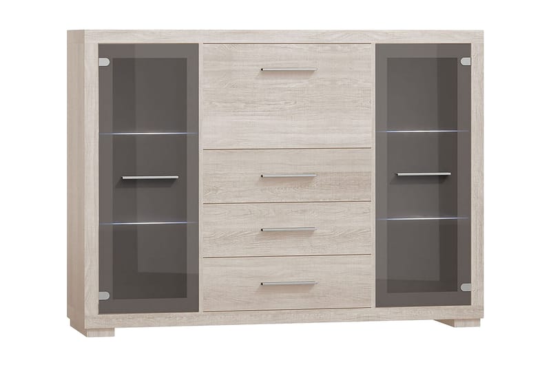 Vegas Skänk 148x40,5x109,5 cm LED-belysning - Beige/Grå - Förvaring - Förvaringsmöbler - Sideboard & skänk