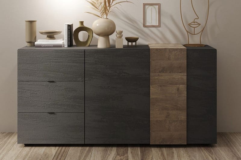 Venrivo Sideboard 44x181x86 cm - Grå/Taupe - Sideboard & skänk