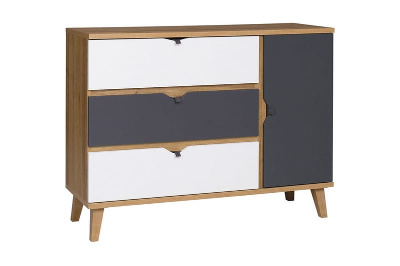 Vintra Skänk 120 cm - Vit/Grå/Trä - Sideboard & skänk