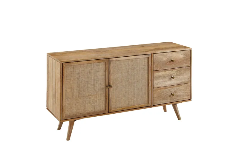 Willowdale Sideboard 140 cm i Trä med Rottingdörr, Brun