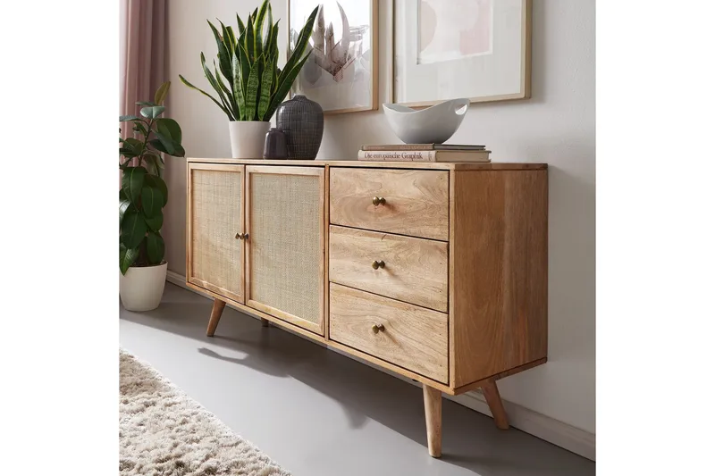 Willowdale Sideboard 140 cm i Trä med Rottingdörr - Brun - Förvaring - Förvaringsmöbler - Sideboard & skänk