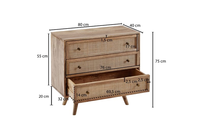 Willowdale Sideboard 80x40 cm - Brun - Förvaring - Förvaringsmöbler - Sideboard & skänk