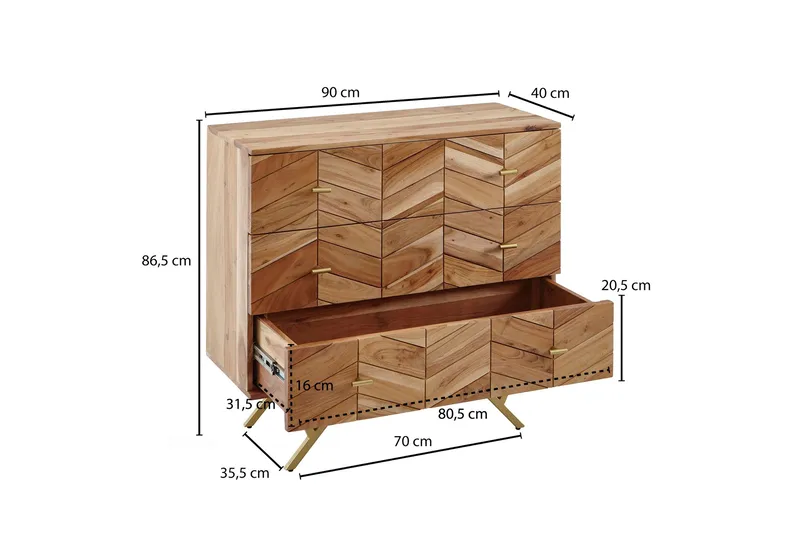 Willowdale Sideboard 90 cm i Trä med Ekutseende - Ljusbrun Träton - Förvaring - Förvaringsmöbler - Sideboard & skänk