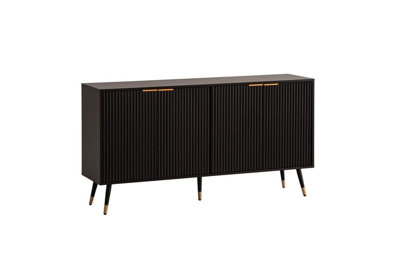 Sideboard Wohnling Folierad spånskiva ekoptik 150 cm 4 dörrar modern, undefined