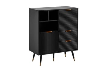 Sideboard Wohnling Folierad spånskiva ekoptik 77 cm 2 dörrar 2 lådor förvaringsutrymme modern - Möbler - Bord & matgrupper - Avlastningsbord - Brickbord & småbord