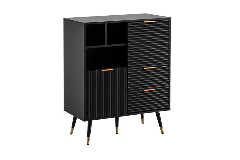 Sideboard Wohnling Folierad spånskiva ekoptik 77 cm 2 dörrar 2 lådor förvaringsutrymme modern, undefined