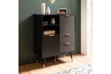 Sideboard Wohnling Folierad spånskiva ekoptik 77 cm 2 dörrar 2 lådor förvaringsutrymme modern - Möbler - Bord & matgrupper - Avlastningsbord - Brickbord & småbord