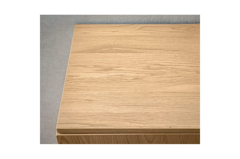 Sideboard Wohnling Folierad spånskiva ekoptik halvcirkel rottingväv look 3 dörrar modern - Möbler - Bord & matgrupper - Avlastningsbord - Brickbord & småbord