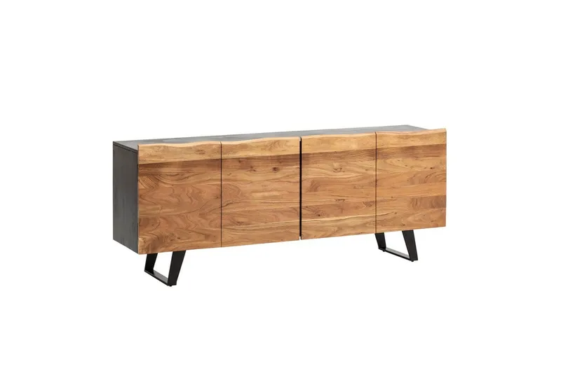 Sideboard Wohnling Massiv trä träd kant 180 cm 4 dörrar industriell, undefined