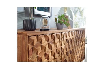 Sideboard Wohnling Massivt trä 3D kub-look front 138 cm Lantlig stil - Förvaring - Förvaringsmöbler - Sideboard & skänk